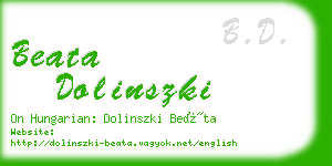 beata dolinszki business card